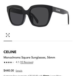 Brand new Celine sunglasses (cl40198f black)
